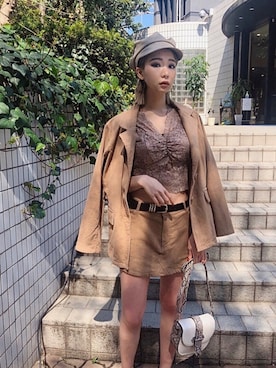 「アイテム（カバーオール）」を使った、envym_sakuraさん（レディース・163cm）の春コーディネート