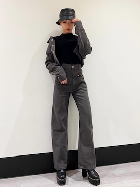 「アイテム（デニムジャケット）」を使った、envym_sakuraさん（レディース・163cm）の秋コーディネート