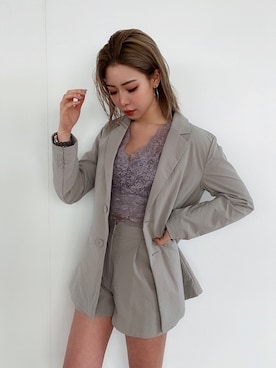 「ENVYM（アンビー）のアイテム（テーラードジャケット）」を使った、envym_sakuraさん（レディース・163cm）の春コーディネート