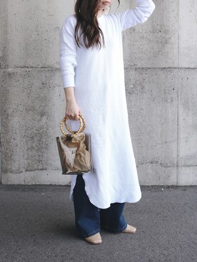 「Ungrid（アングリッド）のスクエアトゥサンダル（サンダル）」を使った、sonさん（レディース・158cm）の春コーディネート