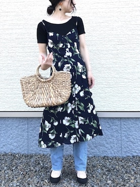 「大ぶりピアス」｜sonさん（レディース・158cm）の夏コーディネート