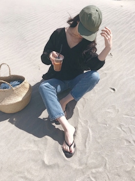 「UNIQLO（ユニクロ）のアイテム（キャップ）」を使った、sonさん（レディース・158cm）の春コーディネート