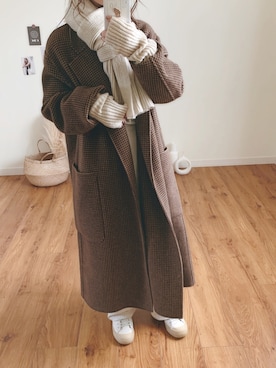 「TODAYFUL（トゥデイフル）のアイテム（その他アウター）」を使った、sonさん（レディース・158cm）の冬コーディネート