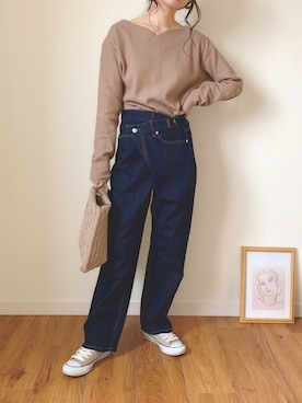 「リエディ」｜「アイテム（スニーカー）」を使った、sonさん（レディース・159cm）の冬コーディネート
