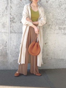 「ガウン」｜「アイテム（バレエシューズ）」を使った、sonさん（レディース・159cm）の春コーディネート