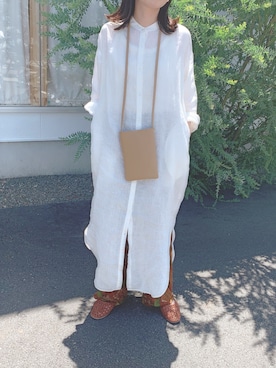 「A part by（アパートバイ）のアイテム（シャツワンピース）」を使った、sonさん（レディース・159cm）の夏コーディネート