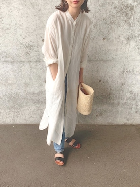 「A part by（アパートバイ）のアイテム（シャツワンピース）」を使った、sonさん（レディース・159cm）の夏コーディネート