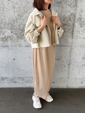 「RETRO GIRL（レトロガール）のアイテム（その他アウター）」を使った、sonさん（レディース・159cm）の春コーディネート