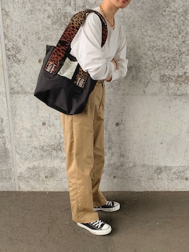 「SLOBE IENA（スローブイエナ）のアイテム（チノパンツ）」を使った、sonさん（レディース・159cm）の春コーディネート