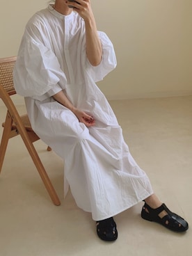 「アイテム（シャツワンピース）」を使った、sonさん（レディース・159cm）の春コーディネート