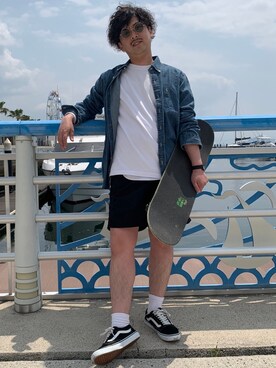 「CAMP7（キャンプセブン）のアイテム（パンツ）」を使った、rrrhiroshimaさん（メンズ・171cm）の春コーディネート