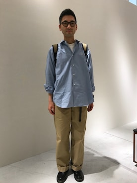 「Scye（サイ）のアイテム（シャツ/ブラウス）」を使った、モジャ男さん（メンズ・172cm）の春コーディネート