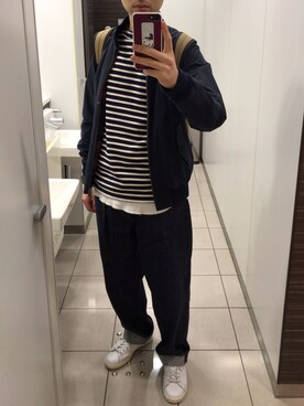 「アイテム（ブルゾン）」を使った、モジャ男さん（メンズ・172cm・30代）の秋コーディネート