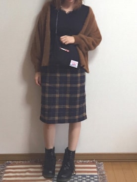 「タータンチェック」｜8mam.さん（レディース・165cm）の秋コーディネート