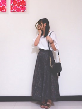 「frames RAY CASSIN（フレームスレイカズン）のアイテム（シューズ）」を使った、ちゃんりささん（レディース・155cm）の夏コーディネート