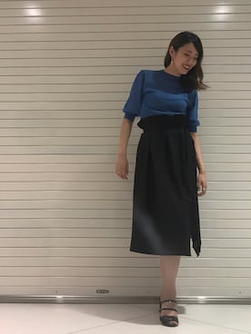 「STUDIOUS（ステュディオス）のアイテム（サンダル）」を使った、megumiさん（レディース・166cm）の夏コーディネート