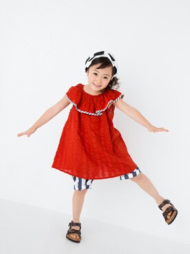 「アイテム（キャミソール）」を使った、minauさん（キッズ・100cm）の春コーディネート