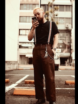 「WEIRDO（ウィアード）のアイテム」を使った、たまじさん（メンズ・162cm）の春コーディネート