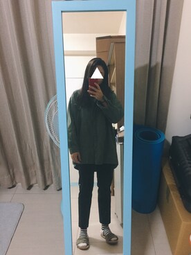 「日常」｜「アイテム（チノパンツ）」を使った、E🇹🇼さん（レディース・157cm）の春コーディネート
