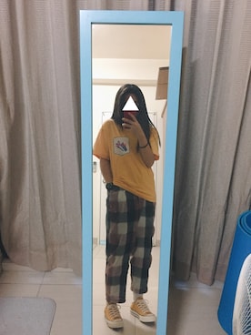 「日常」｜「アイテム（チノパンツ）」を使った、E🇹🇼さん（レディース・157cm）の春コーディネート