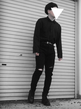 「Saint Laurent」｜「アイテム（ハンチング/ベレー帽）」を使った、MMさん（メンズ・174cm）の冬コーディネート