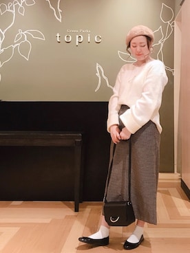 「ゆるニット」｜「アイテム（オールインワン・サロペット）」を使った、こながたさん（レディース・158cm）の冬コーディネート