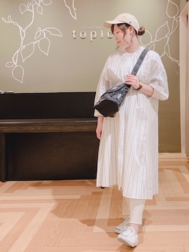 「ジャックパーセル」｜「アイテム（シャツワンピース）」を使った、こながたさん（レディース・158cm）の冬コーディネート
