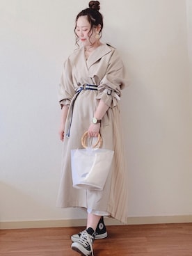 「Ober Tashe（オーバータッシェ）のアイテム」を使った、こながたさん（レディース・158cm）の春コーディネート