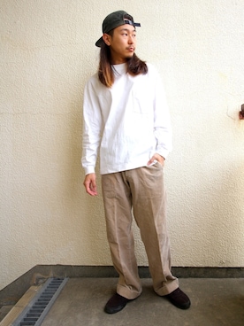 「CUSHMAN（クッシュマン）のアイテム（パンツ）」を使った、Issei Suzuki さん（メンズ・168cm）の春コーディネート