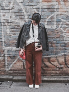 「UU（ユニクロ　アンダーカバー）のアイテム（パンツ）」を使った、akariさん（レディース・158cm）の春コーディネート