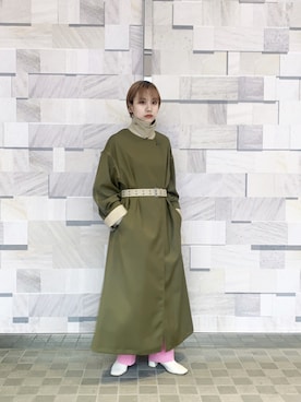 「Ameri（アメリ）のアイテム（ジャケット/アウター）」を使った、TOMOKOさん（レディース・157cm）の冬コーディネート