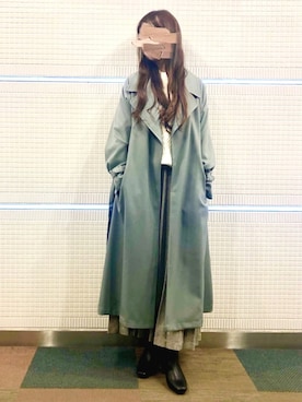 「Te chichi（テチチ）のアイテム（トレンチコート）」を使った、Wendyさん（レディース・162cm）の秋コーディネート
