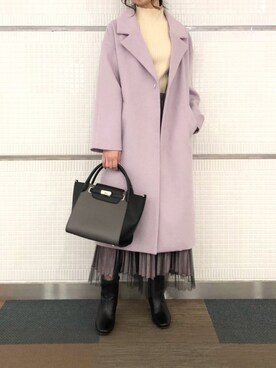 「Te chichi（テチチ）のアイテム（チェスターコート）」を使った、Wendyさん（レディース・162cm）の秋コーディネート