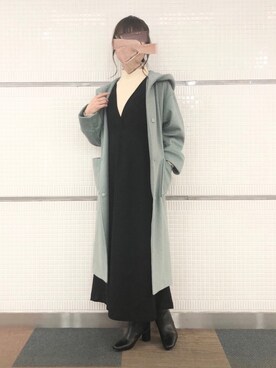「Te chichi（テチチ）のアイテム（シャツワンピース）」を使った、Wendyさん（レディース・162cm）の冬コーディネート