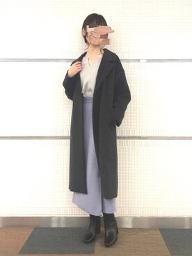 「Te chichi（テチチ）のアイテム（チェスターコート）」を使った、Wendyさん（レディース・162cm）の冬コーディネート