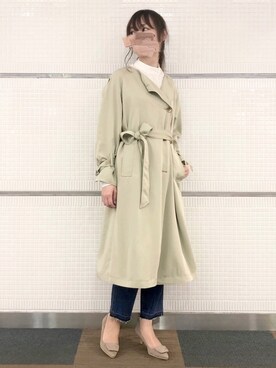 「Te chichi（テチチ）のアイテム（トレンチコート）」を使った、Wendyさん（レディース・162cm）の冬コーディネート