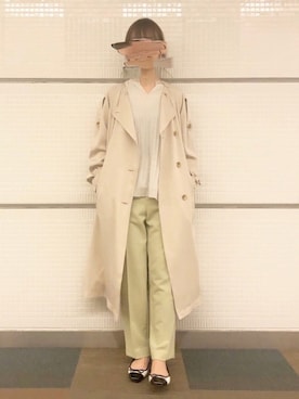「Te chichi（テチチ）のアイテム（トレンチコート）」を使った、Wendyさん（レディース・162cm）の冬コーディネート