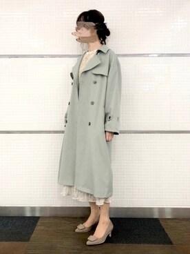 「Te chichi（テチチ）のアイテム（トレンチコート）」を使った、Wendyさん（レディース・162cm）の冬コーディネート