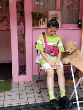 「WC（ダブル シー）のアイテム（シューズ）」を使った、ゆずろさん（レディース・150cm）の夏コーディネート
