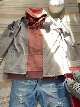 「RVCA（ルーカ）のアイテム（帽子）」を使った、Kentaさん（メンズ・174cm）の冬コーディネート
