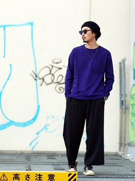 「adsr」｜「アイテム（ハンチング/ベレー帽）」を使った、m.fujiiさん（メンズ・181cm）の夏コーディネート