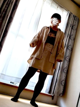 「FUN（ファン）のアイテム（セットアップ）」を使った、はるきゃべつさん（レディース・153cm）の冬コーディネート
