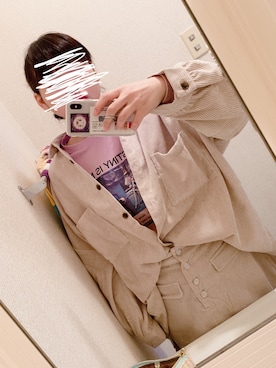 「FUN（ファン）のアイテム（セットアップ）」を使った、はるきゃべつさん（レディース・154cm）の冬コーディネート