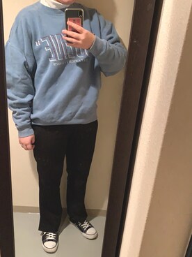 「RETRO GIRL（レトロガール）のタックセミフレアパンツ（その他パンツ）」を使った、yukkoさん（レディース・164cm）の冬コーディネート