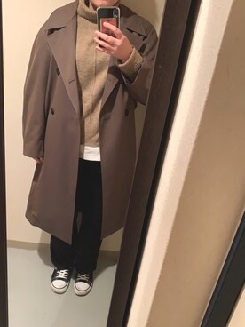 「RETRO GIRL（レトロガール）のタックセミフレアパンツ（その他パンツ）」を使った、yukkoさん（レディース・164cm）の冬コーディネート