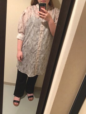 「RETRO GIRL（レトロガール）のタックセミフレアパンツ（その他パンツ）」を使った、yukkoさん（レディース・164cm）の春コーディネート