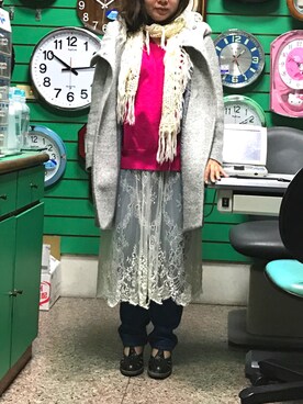 「MK MICHEL KLEIN（エムケーミッシェルクラン）のアイテム（その他）」を使った、mocacaさん（レディース・154cm）の冬コーディネート