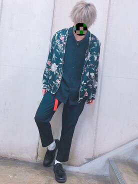 「H&M（エイチ・アンド・エム）のアイテム（ナイロンジャケット）」を使った、じぇーぴーさん（メンズ・170cm）の春コーディネート