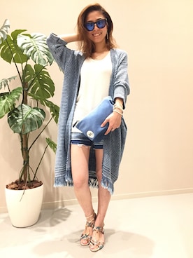 「ノーティードッグ」｜「アイテム（アクセサリー）」を使った、riiiiisaさん（レディース・155cm）の夏コーディネート