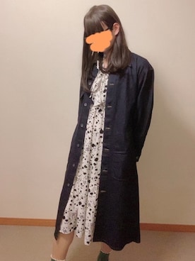 「UNIQLO（ユニクロ）のアイテム（ジャケット/アウター、ブルー系）」を使った、mikaさん（175cm）の秋コーディネート